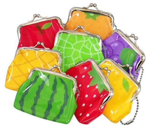 Assorted Fruit Clasp Coin Purse with Ball Chain
