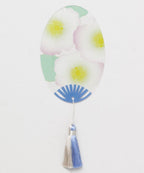 Compact Clear Uchiwa Fan, Fuyo Hibiscus