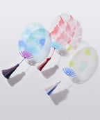 Compact Clear Uchiwa Fan, Fuyo Hibiscus — product image 4