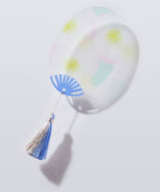 Compact Clear Uchiwa Fan, Fuyo Hibiscus — product image 5