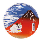 Concombre FUKUMONO Tabineko Ukiyo-e Acrylic Magnet, Red Fuji