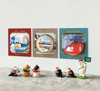 Concombre FUKUMONO Tabineko Ukiyo-e Acrylic Magnet, Wooden Tub and Mt. Fuji — product image 3