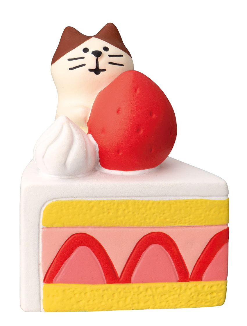 Concombre Konkon Sweets Parlor Kitten Strawberry Cake Figurine