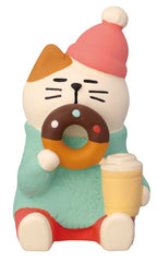 Concombre Mattari Donut Shop Happy Donut Cat Figurine