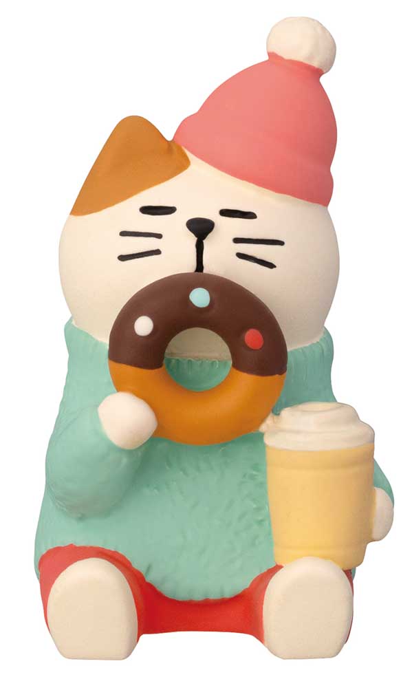 Concombre Mattari Donut Shop Happy Donut Cat Figurine
