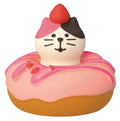 Concombre Mattari Donut Shop Peekaboo Kitty Donut Figurine, Strawberry
