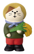 Concombre New Rice Festival Rice Farmer Cat Figurine
