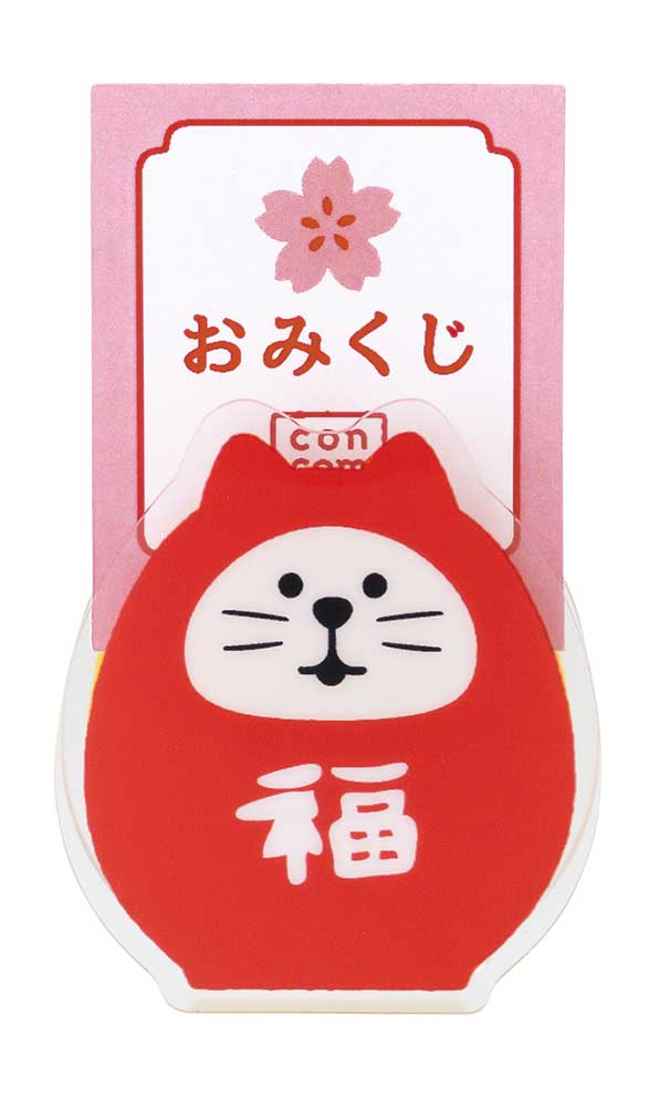 Concombre Omikuji Clip Lucky Cat Daruma