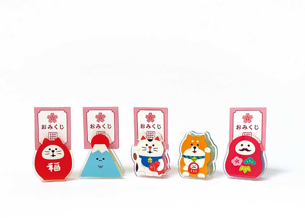 Concombre Omikuji Clip Lucky Cat Daruma — product image 2