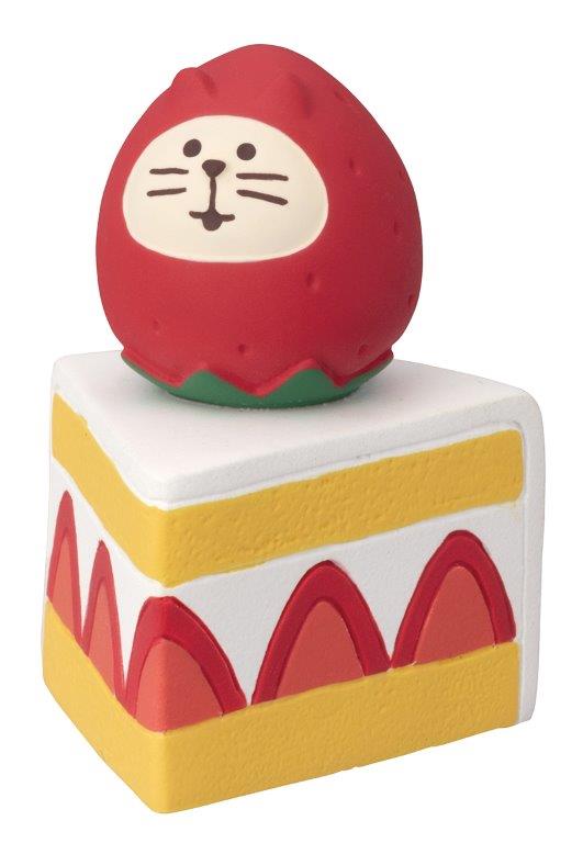 Concombre Strawberry Cat Daruma Shortcake Figurine