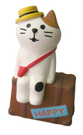 Concombre Tabineko Calico Cat Trunk Figurine