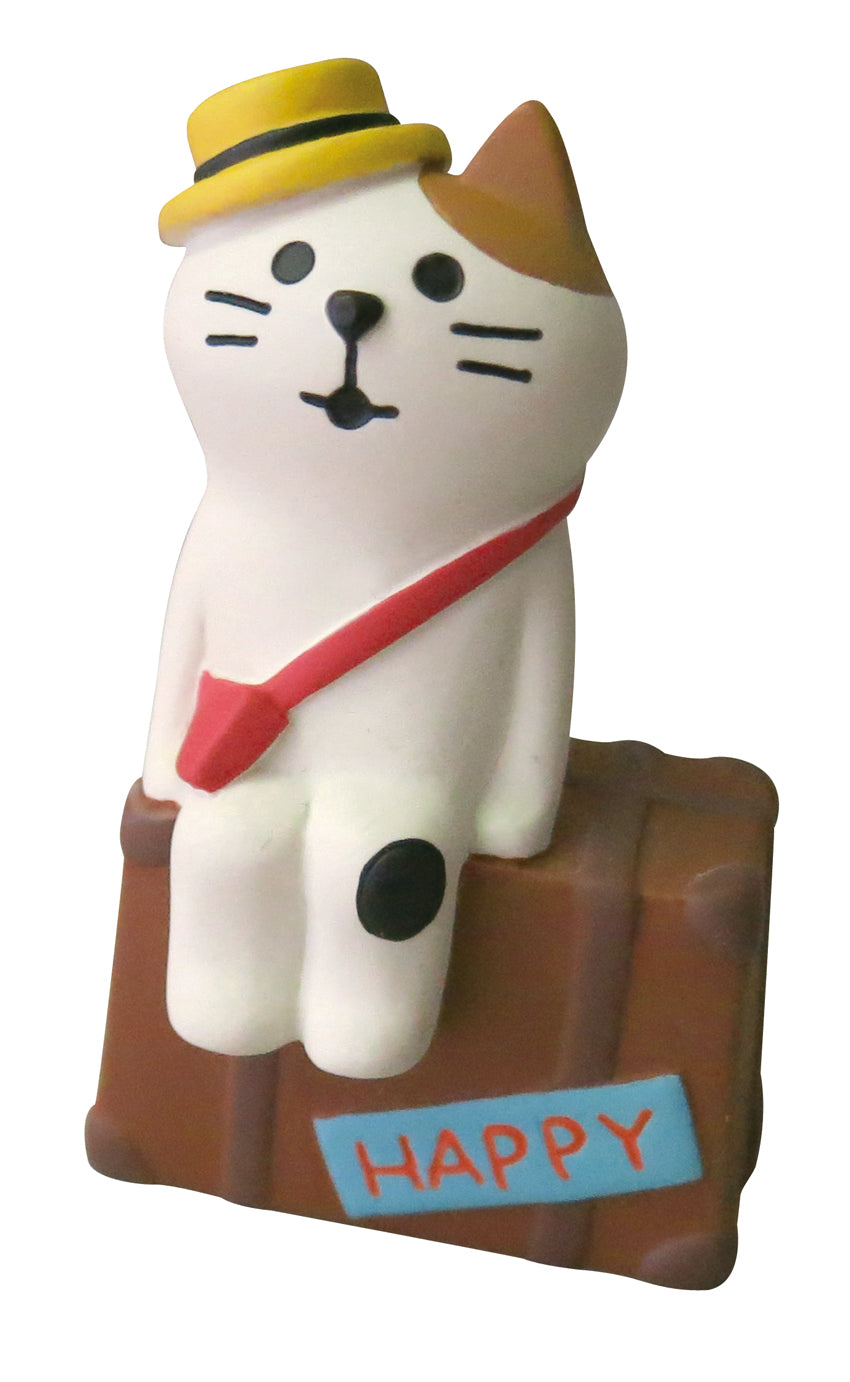 Concombre Tabineko Calico Cat Trunk Figurine