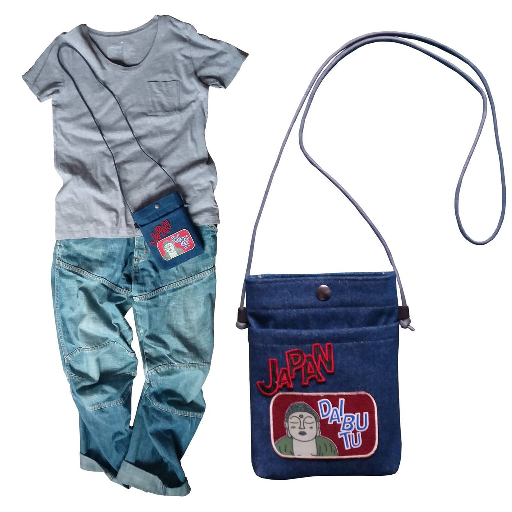 Denim Smartphone Pochette, Daibutsu Great Buddha — product image 2