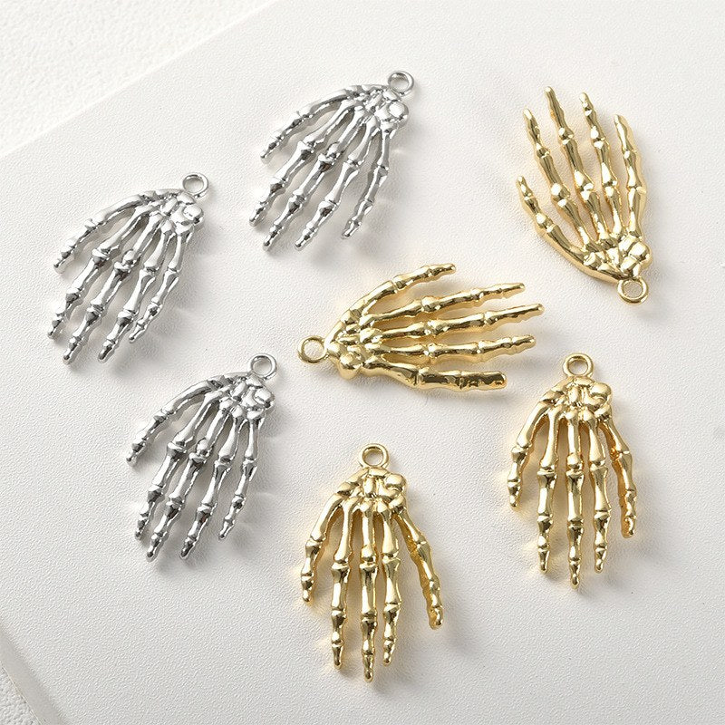 Skeleton Hand Metal Charm