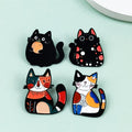 Patchwork Cat Pin Badge (Assorted Designs)
