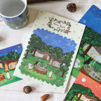 Forest Tea Party Cat A5 Notebook