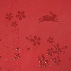 Janome-Style 12-Rib Umbrella, Cherry Blossom Rabbit, Deep Red — product image 4