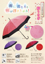 Janome-Style 12-Rib Umbrella, Cherry Blossom Rabbit, Deep Red — product image 5