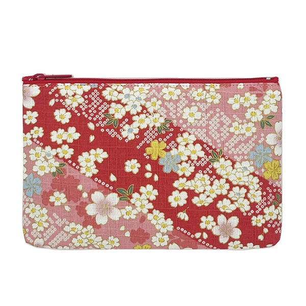 Kanoko Cherry Blossom Small Flat Pouch, Pink