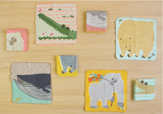 Kata Kata Fluffy Towel Handkerchief Bear and Bird Yellow — product image 2