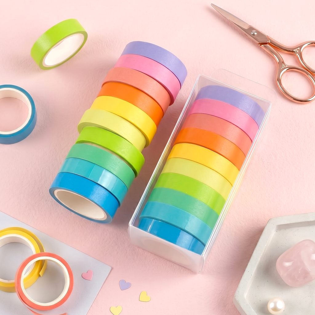 Candy Color Washi Tape Set (10 Rolls)