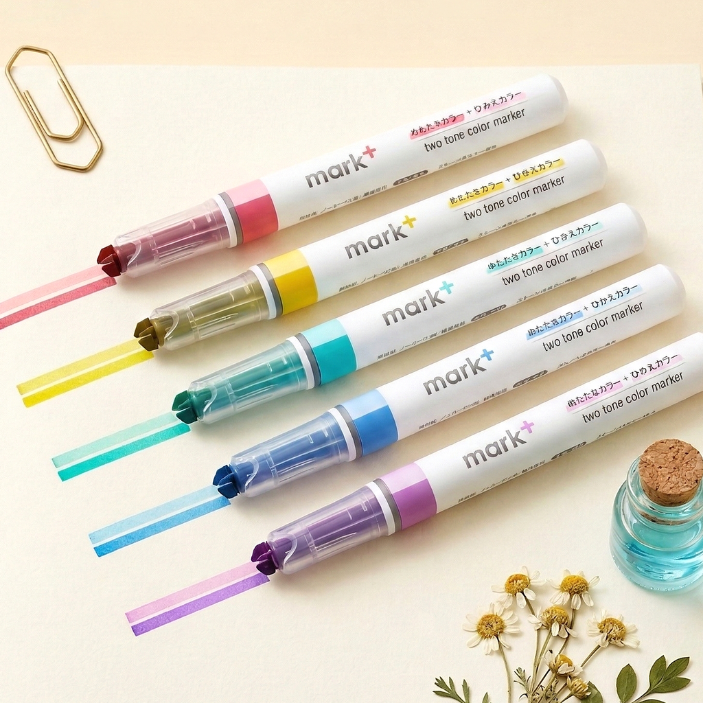 KOKUYO Mark+ Two-Tone Dual Highlighters