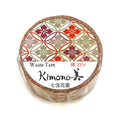 Kimono-bi Gold Foil Washi Tape, Shippo Hanabishi 15 mm