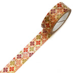 Kimono-bi Gold Foil Washi Tape, Shippo Hanabishi 15 mm — product image 2