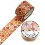 Kimono-bi Gold Foil Washi Tape, Shippo Hanabishi 25 mm — product image 3
