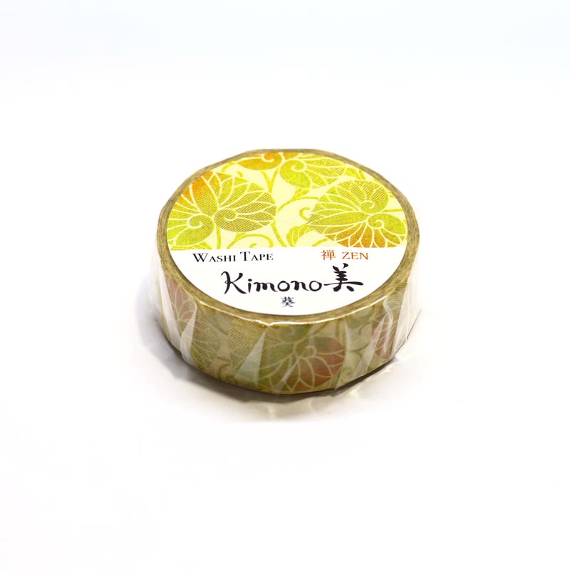 Kimono-bi Washi Tape, Aoi Leaves 15 mm