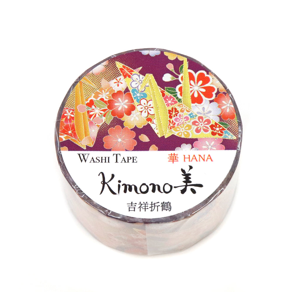 Kimono-bi Washi Tape, Auspicious Paper Cranes 25 mm