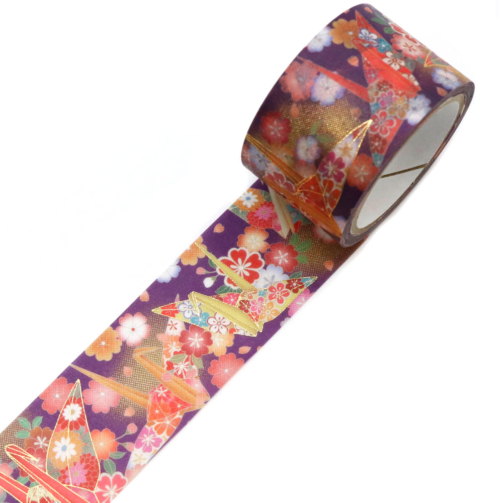 Kimono-bi Washi Tape, Auspicious Paper Cranes 25 mm — product image 2