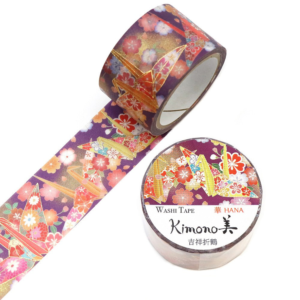 Kimono-bi Washi Tape, Auspicious Paper Cranes 25 mm — product image 3