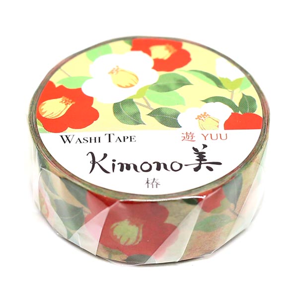Kimono-bi Washi Tape, Camellia 15 mm