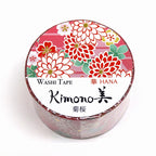 Kimono-bi Washi Tape, Chrysanthemum and Cherry Blossom 25 mm