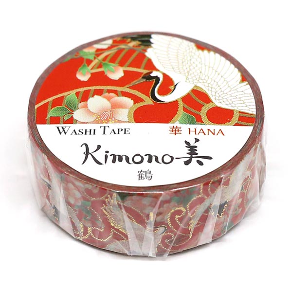 Kimono-bi Washi Tape, Crane 15 mm