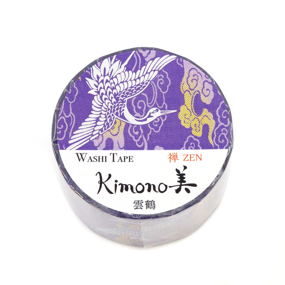 Kimono-bi Washi Tape, Cranes and Clouds 25 mm