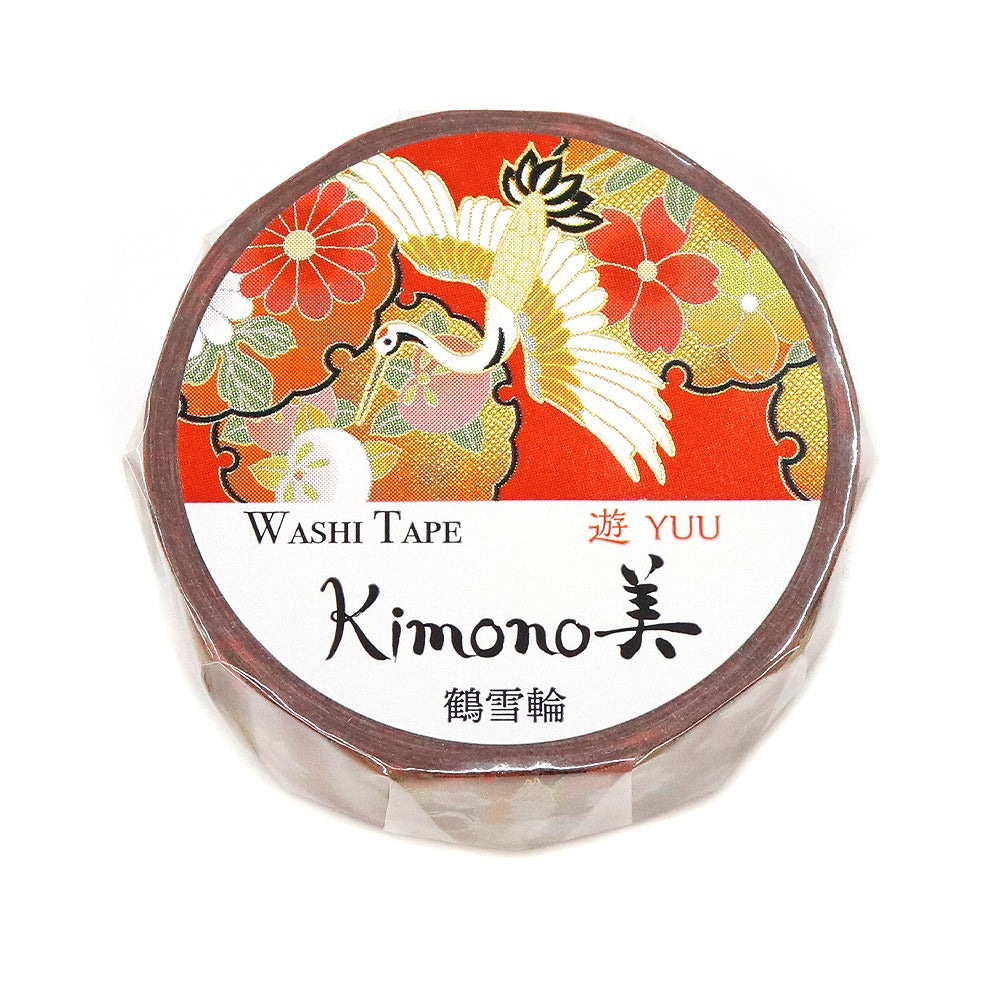 Kimono-bi Washi Tape, Cranes and Snow Rings 15 mm