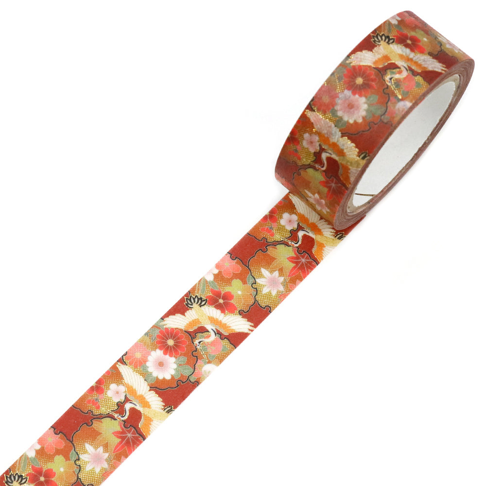 Kimono-bi Washi Tape, Cranes and Snow Rings 15 mm — product image 2