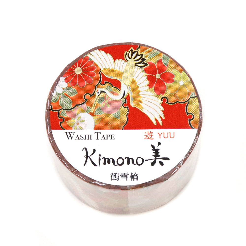 Kimono-bi Washi Tape, Cranes and Snow Rings 25 mm