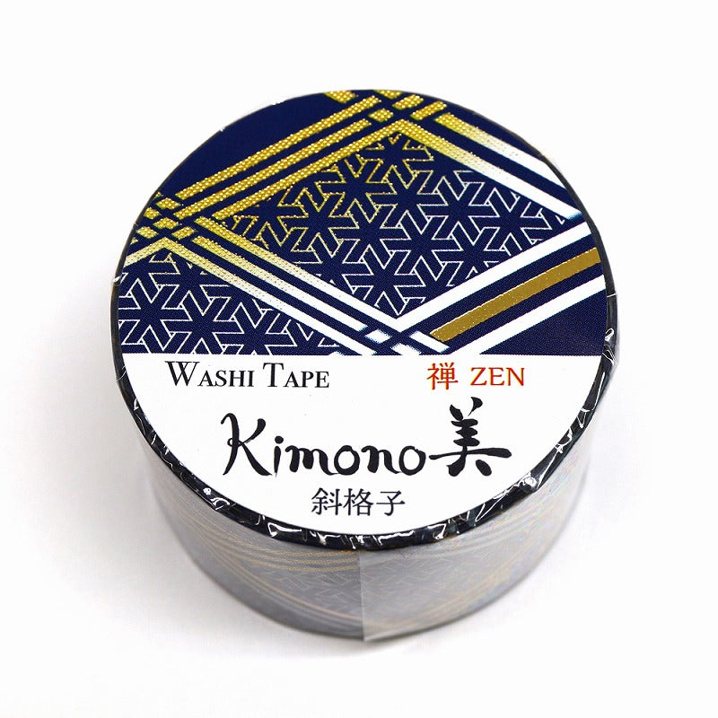 Kimono-bi Washi Tape, Diagonal Lattice 25 mm