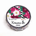 Kimono-bi Washi Tape, Diagonal Stripes and Cherry Blossoms 15 mm