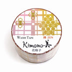 Kimono-bi Washi Tape, Flower Lattice 25 mm