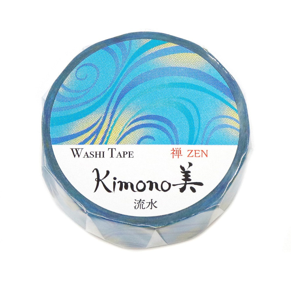 Kimono-bi Washi Tape, Flowing Water 15 mm