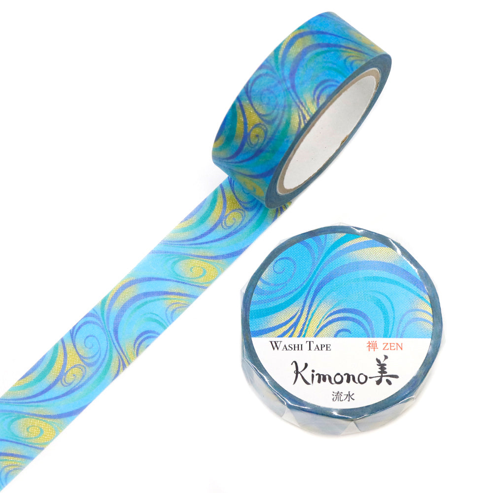 Kimono-bi Washi Tape, Flowing Water 15 mm — product image 3