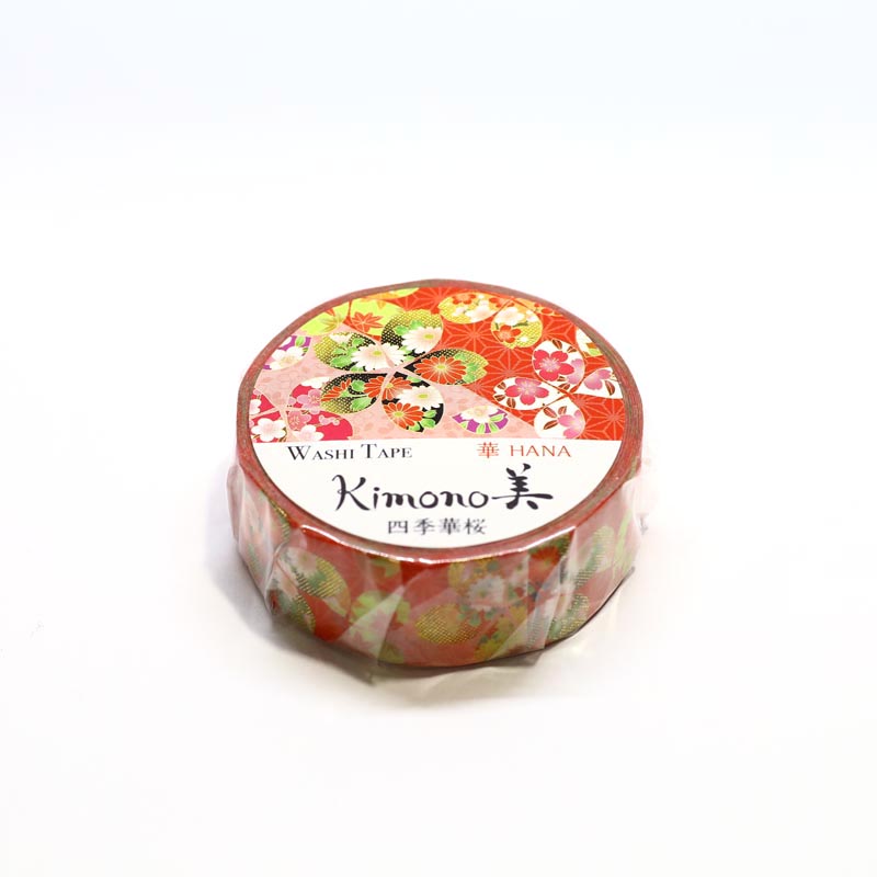 Kimono-bi Washi Tape, Four Seasons Cherry Blossom 15 mm