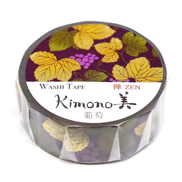 Kimono-bi Washi Tape, Grapes 15 mm