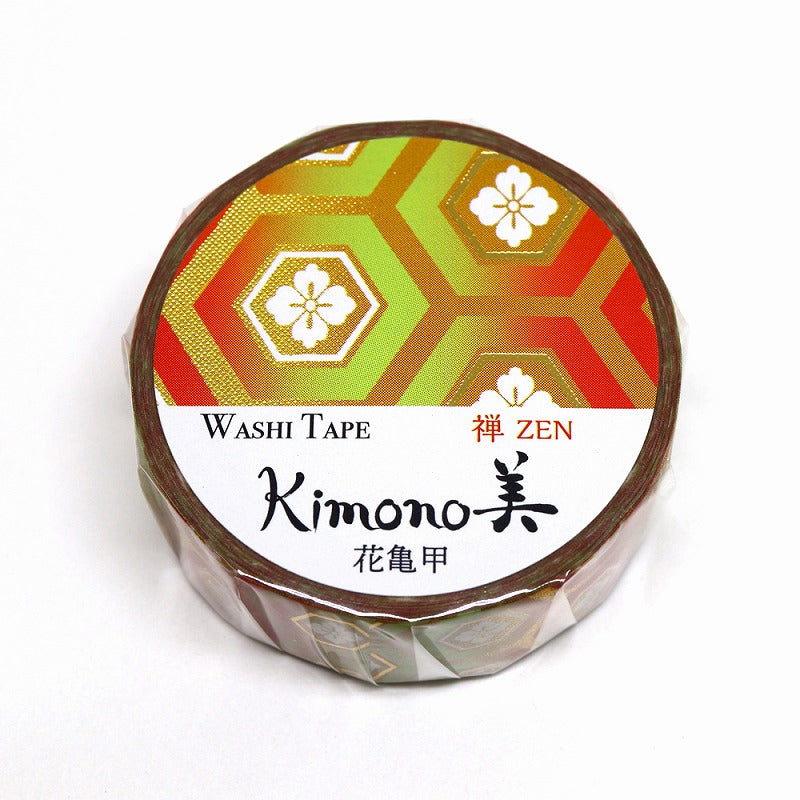 Kimono-bi Washi Tape, Hana-Kikko Hexagons 15 mm