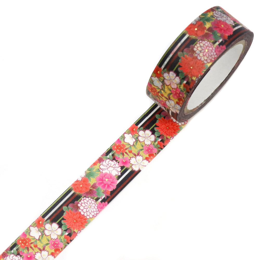 Kimono-bi Washi Tape, Hanamaru Flower Rounds 15 mm — product image 2