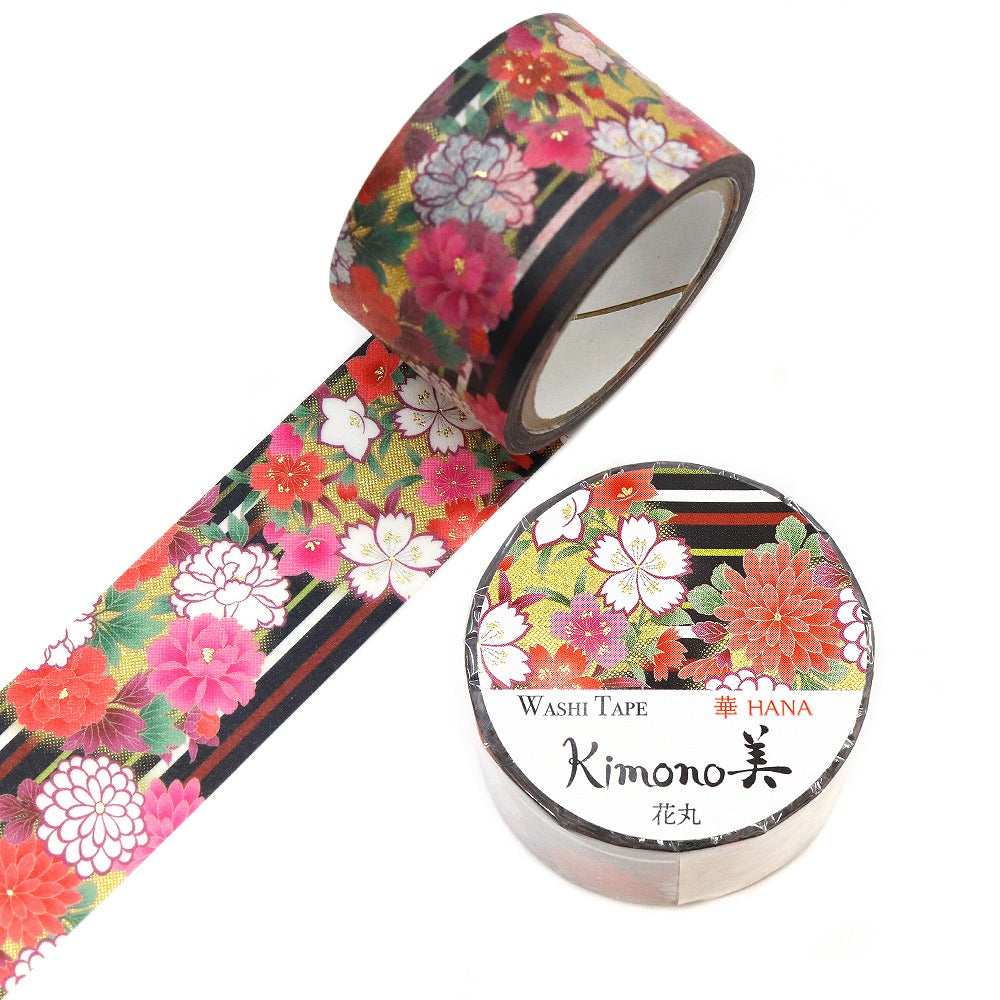 Kimono-bi Washi Tape, Hanamaru Flower Rounds 25 mm — product image 3